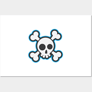 Skull and Crossbones Circle Style Posters and Art